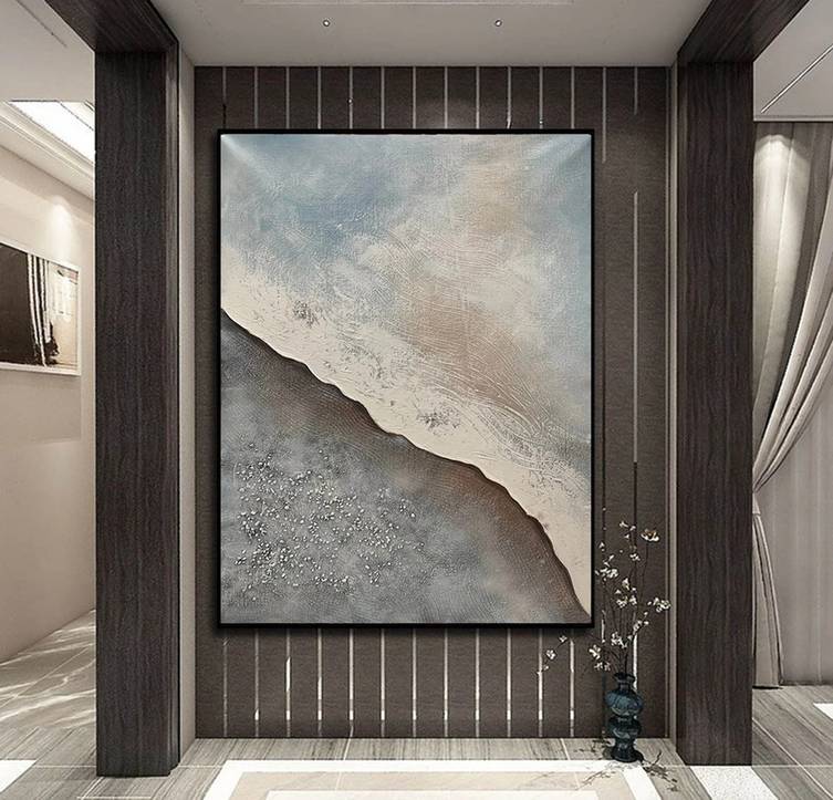 Bedroom Abstract Modern Gray Abstract Canvas Artwork 6YI16 wall art